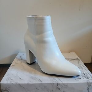 SHEIN White Heeled Ankle Boots